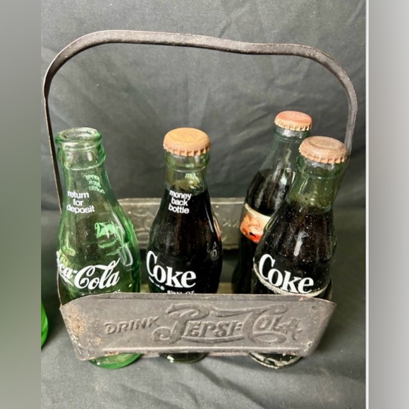 Rare Authentic Vintage Pepsi Cola 6 Pack Carrier Metal Handle Bottle Holder 1900 - Picture 4 of 5